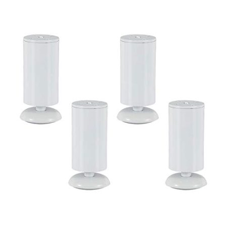 Verstellbare Möbelbeine aus Edelstahl, Badezimmer-/Weinschrankbeine, Sofa-Couchtisch-Stützbeine, Schrankbettbeine, 3 Farben, 9 Größen, mit Zubehör, 4 Stück (15 cm, weiß) (weiß 12 cm,