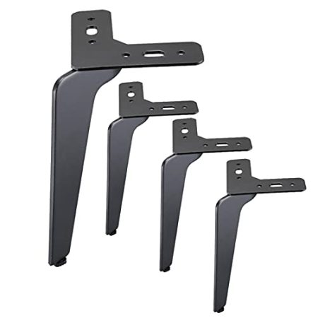 4 Stück Möbelbeine Metall, Eisen Möbelfuß Möbel Tischbeine Möbelfüsse Metallschrankbeine,Für Tv-Schrank Bett Sofa Badschrank Couchtisch Möbel Füße,Schwarz(Size:20cm)