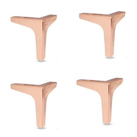 4 Stück Möbelfüße,Dreieck Tischbeine Schrankfüsse,DIY Metall möbelbeine,Ersatz Schrankfüße,Sofa Füße,couchtisch füße,Sideboard füße,für Möbel,Schrank,Fernsehschrank,Nachttisch,Rose gold,17cm/6.7in