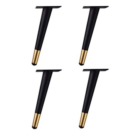 4 Stücke Möbelfüße Möbelbeine Tischbein aus Metall Stützfüße Sofa Füße Kabinettfüße Dickes Material Hardware Zubehör Möbel Zubehör,Schwarz gold(60cm)