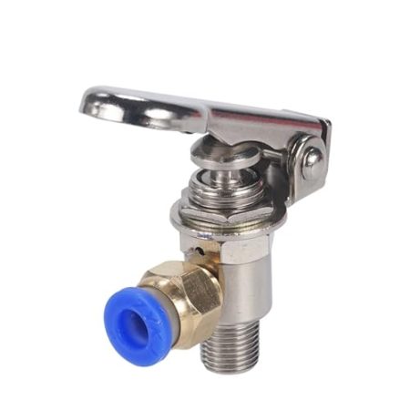 Auslassventil 3-Wege M5 Innengewinde 1/8" Außengewinde Druckknopfschalter TAC-3P-34T Luftpneumatisches mechanisches Ventil mit Zubehör TV-3P (Color : 8MM)