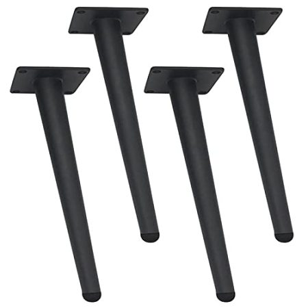 4x DIY Metall Tischbeine,Schräg Konisch Möbelfüße,Austauschbare Möbelbeine Sofa Füße Eisen Möbelfüsse,Ersatz Beine für Couchtisch TV-Schrank,Belastbar Bis 600kg,mit Zubehör,Schwarz (72cm/28.3in)