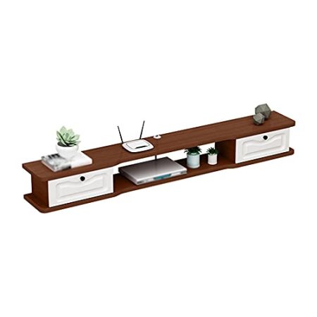 TV Board HäNgend, Flip-Scharnier-Design Set-Top-Box-Wand-Tv-Schrank Mit Kabelloch, Verwendet Im Medienraum Unterhaltungsraum/Red / 140cm