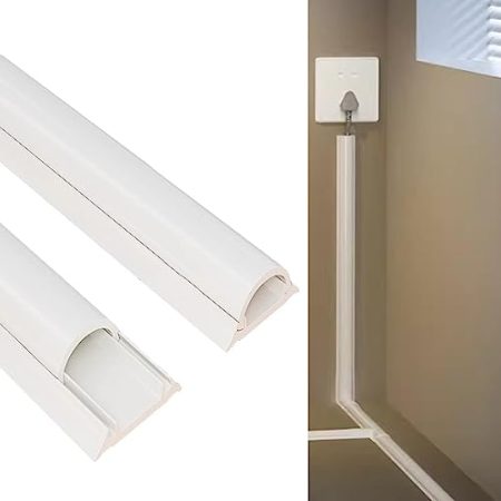 HAIXHX Kabelkanal Weiße Kabelabdeckung, 2pcs selbsteigende Dekoration abnehmbare Wände, malbare Kabelabdeckung, mit Zubehör Schlafzimmer/Küche/Badezimmer (Color : White, Size : No.3)
