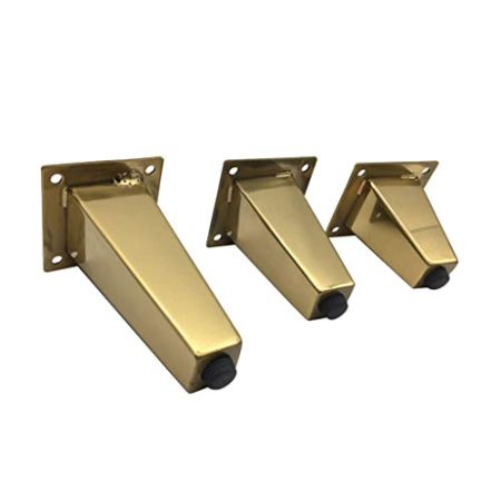 EZZON Möbelbeine X4, Metallbeschläge Zubehör Quadratische Sofafüße/Couchtisch/TV-Schrank Stützfüße, Antirutschmatte 8/10/13 cm