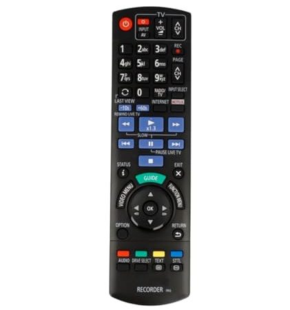 VIOKS Fernbedienung Ersatz für Panasonic N2QAYB001113 Fernsteuerung für DMR-BC-Serie Blue-Ray Rekorder DMR-BCT765 DMR-BST765 DMR-BCT760 DMR-BST760 DMR-BCT76