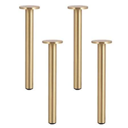 Tischbeine, Messing Möbelbeine Verstellbare Tischfuß, Reines Kupfer, Möbelfüße Tragfähigkeit:1000 KG, Couchtisch/TV Tisch Beine,Bodenschoner,4 Stück Stützfüße mit Messing Schraube(6.1in/15.5cm)