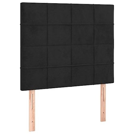 vidaXL Kopfteil 2 STK., Bettkopfteil mit Holzbeinen, Höhenverstellbar Polsterkopfteil für Bett, Betthaupt Bettzubehör Schlafzimmer, Schwarz 80x5x78/88cm Samt
