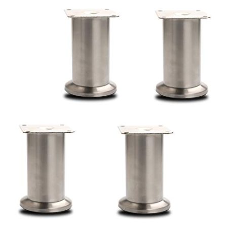 4 x Metall-Möbelbeine, höhenverstellbar, TV-Schreibtisch, Schrank, Esstisch, Bett, Stützfüße, Ersatzbeine, in Heimwerkerwerkzeugen, Zubehör, Schrauben (A120 mm)