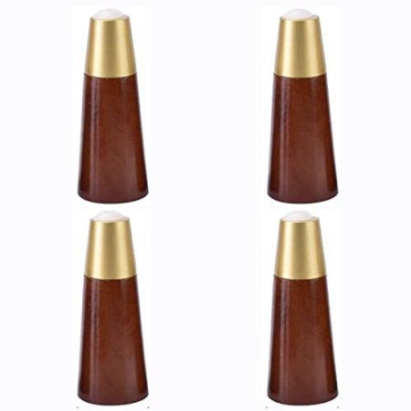 4 Stück Möbelfüße aus Massivholz, DIY-Möbelersatzbeine mit Zubehör, Stuhl-/Sofabeine für Schrank, Couch, Kommode, Couchtisch, TV-Ständer (Rotbraun, 10 cm)
