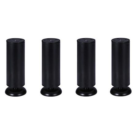 Furniture legs 4-Teiliges Set Aus Schwarzem Metall Verstellbaren MöBelbein Edelstahlschrank Couchtisch StüTzbeine Bad Tv-Schrank Bett DIY ZubehöR 12/15/18 / 20cm