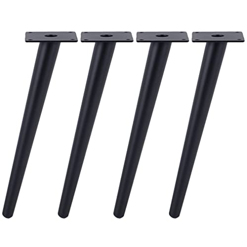 Tischbeine Metall, Mobelbeine Schwarz,Höhe:10-55 cm Couchtisch/TV Tisch/Beistelltische/Kommode/Nachttisch Beine Kegel Tischfüße Eisen | Galvanikfläche | Mit Schrauben,4 Stück (50cm,Schräge)