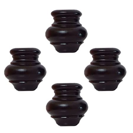 Generisch 4 Stück Möbelbeine aus Massivholz, Sofabeine aus Holz, runde Möbelfüße, Ersatzbeine für Couch, Bett, Sessel, Schrank, Couchtisch, TV-Schrank, mit Zubehör (10 cm, schwarz)