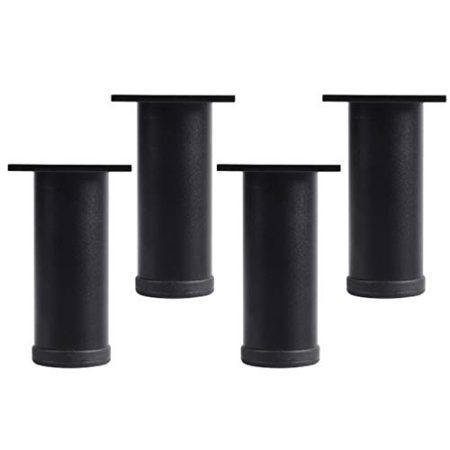 IUokLU 4 Stück Möbelbeine aus Aluminiumlegierung Tischbeine aus Metall Tischbeine für Fernsehtische höhenverstellbare Sofabeine DIY-Ersatzteil Stützbeine für，Schwarz - 15 cm