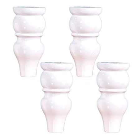 AT Calabash Massivholz-Möbel Beine, Sofa Beine, Couchtisch Füße, Kabinett Füße, Tv-Schrank Füße, Mit Zubehör, Weiß, 4-Er Set () / 15cm/5.91in