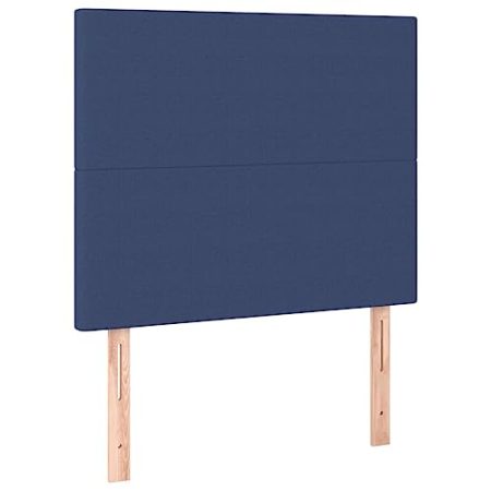 vidaXL Kopfteil 2 STK., Bettkopfteil mit Holzbeinen, Höhenverstellbar Polsterkopfteil für Bett, Betthaupt Bettzubehör Schlafzimmer, Blau 90x5x78/88 cm Stoff