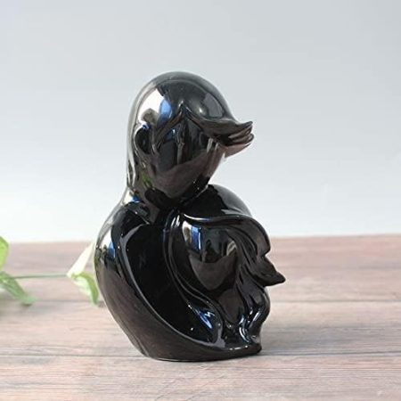 xuejuanshop Moderne abstrakte Paare Charakter Skulptur Büro des Desktops Statue Handwerk Dekoration Zubehör (Color : B Black)