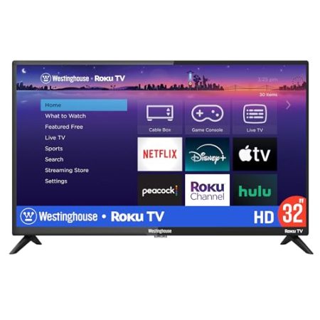 Westinghouse Roku TV - 32 Zoll Smart TV, 720P LED HD Fernseher mit WLAN-Konnektivität und mobiler App, Flachbildfernseher kompatibel mit Apple Home Kit, Alexa und Google Assistant