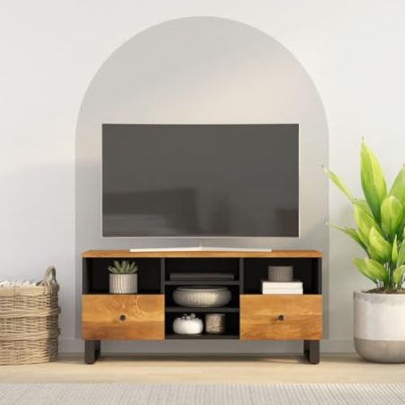 AJJHUUKI Outdoor-Möbel-TV-Schrank 100x33x46 cm Massivholz Mango und Holz-Möbel