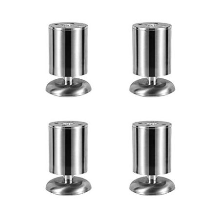 Verstellbare Möbelbeine aus Edelstahl, Badezimmer-/Weinschrankbeine, Stützbeine für Sofas, Couchtische, Schrankbettbeine, 3 Farben, 9 Größen, mit Zubehör, 4 Stück (15 cm, weiß) (gebürstetes
