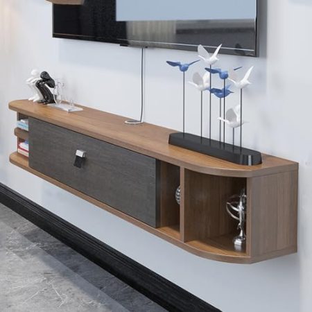 XRRJFYH TV Board Lowboard Hängend TV Schrank Fernseher Schrank TV Table TV Lowboard TV Cabinet TV Möbel TV Bank (Color : Brown, Size : 160cm/63in)