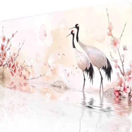 Gaming Mauspad Rosa Motiv, Blume Mousepad XXL 1200x600x3mm, Wasserfest Anti-Rutsch Schreibtisch Mouse Pad verbessert Präzision und Geschwindigkeit, Gaming Zubehör für Office Geschenk Zimmer Deko O-T-V