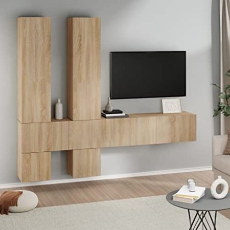 YUHI-HQYD TV-Wandschrank,Hängeschränke,Besteck Schränke,Aufbewahrungsschränke,Vitrinenschränke,Moderner Stil,TV-Möbel,Dekorative Schränke,für Wohnzimmer,Korridor, Sonoma-Eiche Holzwerkstoff