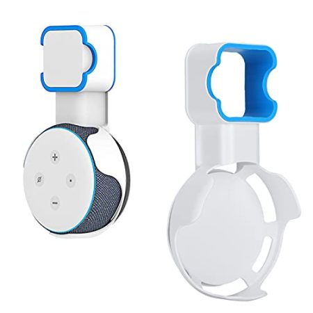 Für Echo Dot Wandhalterung, Smart Speaker Wandhalterung der 3. Generation,Eingebautes Kabelmanagement,Platzsparendes Zubehör ohne Kabelsalat oder Schrauben,für Schlafzimmer Wohnzimmer(Weiß)
