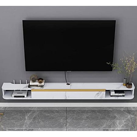 WFENG Hängender TV-Schrank,Hängeboard Wohnwand mit Schublade Scharnieren,Wasserdicht und Feuchtigkeitsbeständig,Leicht zu Reinigen/C / 120×22×16cm