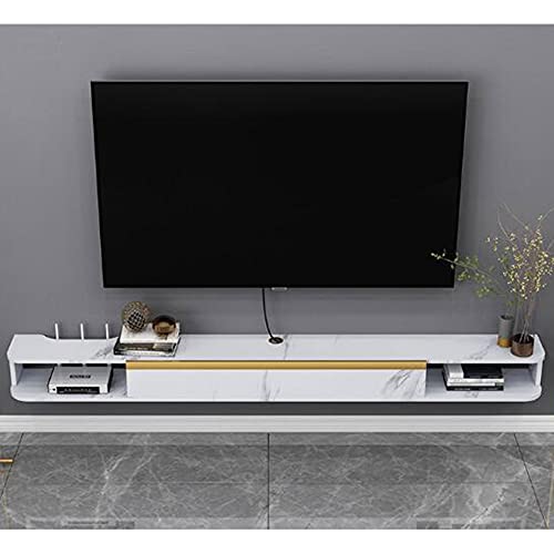 WFENG Hängender TV-Schrank,Hängeboard Wohnwand mit Schublade Scharnieren,Wasserdicht und Feuchtigkeitsbeständig,Leicht zu Reinigen/C / 120×22×16cm