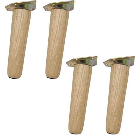 GVBJIUAXJM Konische Tischbeine aus Massivholz, neigbare Ersatzmöbelbeine, runde Couchtisch-Sofafüße aus Eiche, TV-Schrank, Schrank, Ottomane, Zweisitzer, Kommode, Stuhl, DIY-Zubehör zur Erhöh