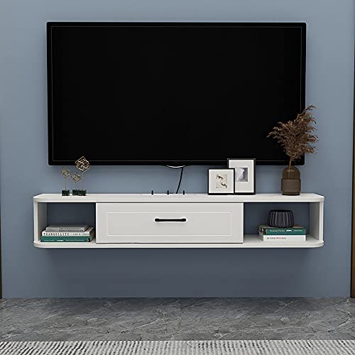 Wandbehang TV-Schrank, Matter TV Schrank Hängeboard für Wohnzimmer Unterhaltungsraum Büro, Heimholz Multimedia Lagerregal/A / 140CM