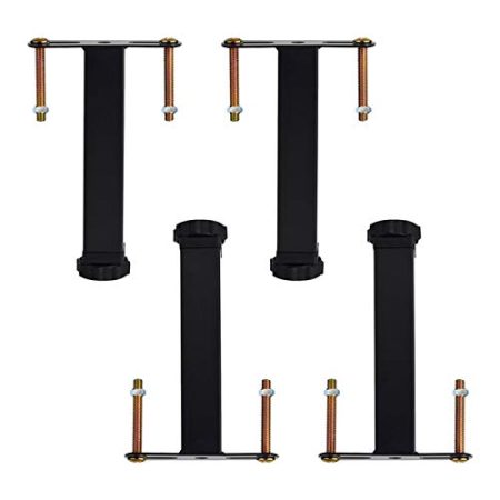 XUCAJING 4Er-Set Verstellbare Möbelbeine Aus Metall, T-Förmige Bettstützbeine, Sofabeine, Couchtischbeine, Diy-Ersatzbeine, Küchenfüße, Verstellbar 0–2 Cm, Mit Zubehör, Schwarz (15 Cm/5,9 Zoll)/Black/