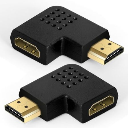 AXFEE 2 Stück HDMI Winkel Adapter, 8K HDMI Winkelstecker, HDMI 90 und 270 Grad Winkel, HDMI 2.1 Kabel Abgewinkelt Stecker auf Buchse, HDMI Kupplung HDMI Verbinder für Laptop HDTV, 8K@60Hz /4K@120Hz