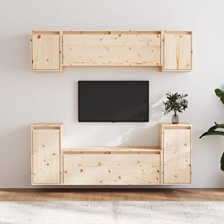 AJSEOYBS TV-Tisch,Tv Schrank HäNgend Tv-SchräNke 6 STK. Massivholz Kiefergeeignet Geeignet für Wohnzimmer, Schlafzimmer, Büro, Empfangsraum, Arbeitszimmer