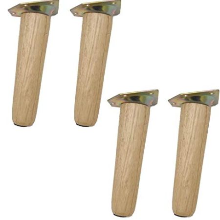 GVBJIUAXJM Konische Tischbeine aus Massivholz, neigbare Ersatzmöbelbeine, runde Couchtisch-Sofafüße aus Eiche, TV-Schrank, Schrank, Ottomane, Zweisitzer, Kommode, Stuhl, DIY-Zubehör zur Erhöh