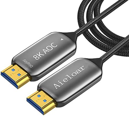 Aieloar HDMI Fiber Optica Kabel 15m, HDMI Optical Cable 2.1 8K/60Hz 48Gbps High Speed UHD Fibre Optic HDMI Cable