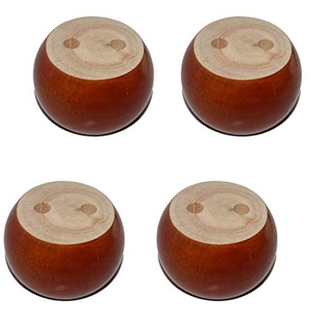 GODFSAHG Möbelbeine, Holz-Sofa-Beine, Eukalyptus, runde Dutt-Möbelfüße, Ersatzbeine für Couch, Bett, Sessel, Schrank, Couchtisch, TV-Schrank, mit Zubehör, 5 cm Höhe (Nussbaum), 4 Stück