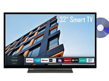 Toshiba 32WD3C63DAY 32 Zoll Fernseher / Smart TV (HD-ready, HDR, Triple-Tuner, DVD-Player, Bluetooth) - 6 Monate HD+ inklusive [2022] [Energieklasse F]