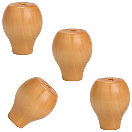 Generisch Stück Massivholz-Möbelbeine, Sofabeine aus Holz, runde Möbelfüße, Ersatzbeine für Couch, Bett, Sessel, Schrank, Couchtisch, TV-Schrank, mit Zubehör, 2 cm/4 cm/6 cm (Holzfarbe 6 cm)