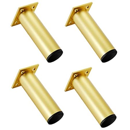 YHBZ X4 Gold Möbelfüße Möbelbeine,Schrankfüße,Tischfuß aus Aluminiumlegierung,Schwere Tischbeine,KaffeetischfüßE,DIY-Ersatzfuß-Hardware-Zubehör,300mm/11.8in