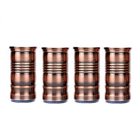 ZXCVBAS 4 Stücke Verstellbare Möbelfüße Möbelbeine Aluminium Tischbein Aus Metall Stützfüße Sofa Füße Kabinettfüße Dickes Material Möbel Zubehör,DREI Farben Erhältlich,Red Patina,15cm/5.9in