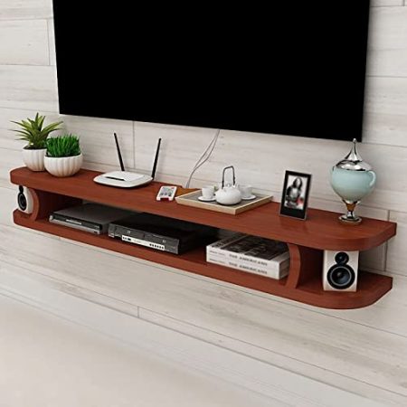 WANGPP TV Board Hängend/TV Lowboard Schwebendes TV-Schrank Wandregal/TV-Ständer,Unterhaltungsregal-Schrank Für Wohnzimmer,Mit Tür Und Aufbewahrungseinheit Audio/Video-Konsole Multimedia-Konsole