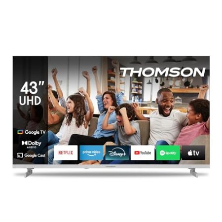 Thomson 43 Zoll (109cm) Google TV FHD Weiß Sprachsteuerung Triple Tuner Smart TV - 43UG4S14W - 2024