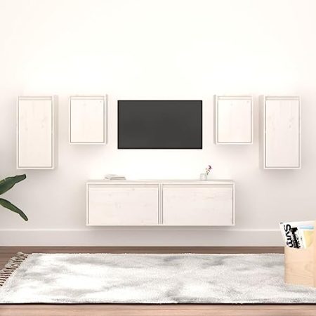 fernsehschrank Weiss,tv Board Weiss,fernsehtisch Weiss,TV-Schränke 6 STK. Weiß Massivholz Kiefertv Sideboard,fernsehschrank,tv Board Weiss,tv Board,