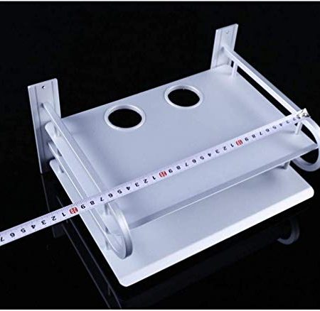 Geyao Wandhalterung Regalhalterung, Aluminium-Legierung, Wandhalterung für TV-Box, Router, Set-Top-Box, Mini-PC, TV-Zubehör (Farbe: Silber)