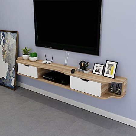 Wandbehang TV-Schrank, TV Schrank Hängeboard mattem, Wandmontage Unterhaltungseinheit für kleine Wohnung Wohnzimmer Schlafzimmer/B / 140CM