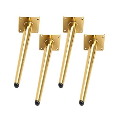 4 MöBelfüße, Schräger Kegel MöBelfüße MetallmöBel Tragen Füße Sofabeine Schrankfüße Tischbeine Fuß Des Bettes ，DIY Eisenwaren Möbel-Zubehör,Golden(60cm)