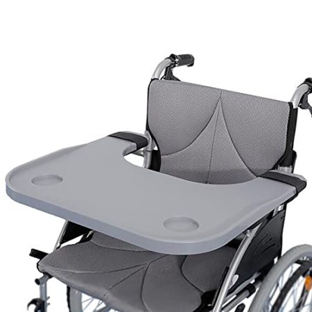 Abnehmbarer Rollstuhl-Knietablett für Behinderte – 16–20 Arme, 2 Getränkehalter, Zubehör für Zuhause