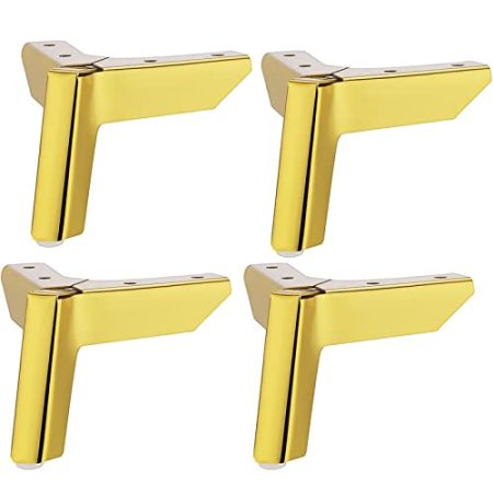 Zjpgcsdsc Tischbein, Metalltischbein, Möbelbein, Schrankfüße, Ersatz, feste Sofafüße, Metallbeschläge, Zubehör, Küchenfuß for Schränke, Kommoden, Badezimmerschränke, 4 Stück(B,12cm(4.7in))